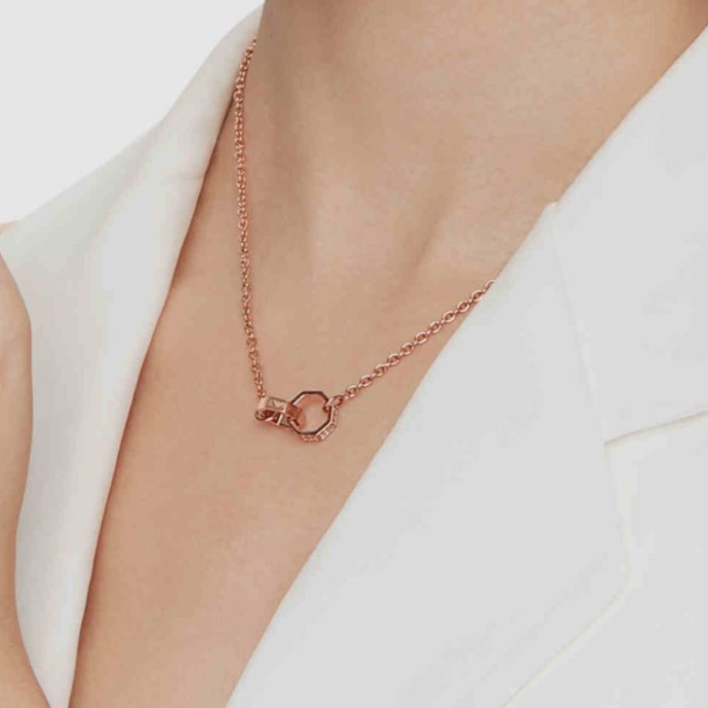Emporio Armani Rose Gold-Tone Stainless Steel Chain Necklace